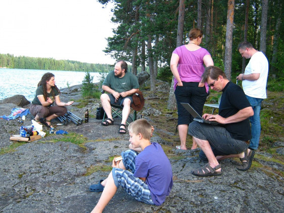 Finnland, Virrat, Party mit den Eingeborenen