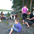 Finnland, Virrat, Party mit den Eingeborenen